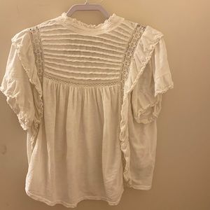 Free people white frilly top
